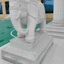 铜川 白麻花岗岩动物异形石雕-大象