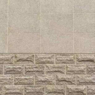 铜川 黄金麻自然面蘑菇石配荔枝面干挂