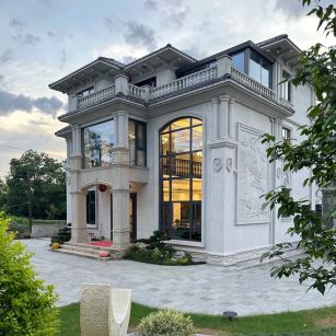 铜川 白麻花岗岩私人别墅干挂石材豪华定制