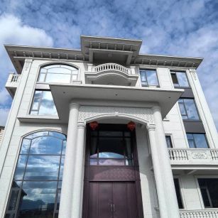 铜川白麻别墅外墙干挂石材效果示例