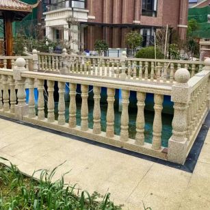 铜川黄金麻花岗岩石材栏杆，扶手，将军柱，花瓶柱