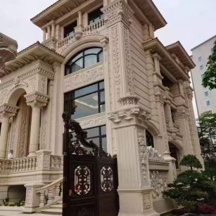 铜川 黄金麻花岗岩别墅外墙干挂效果展示