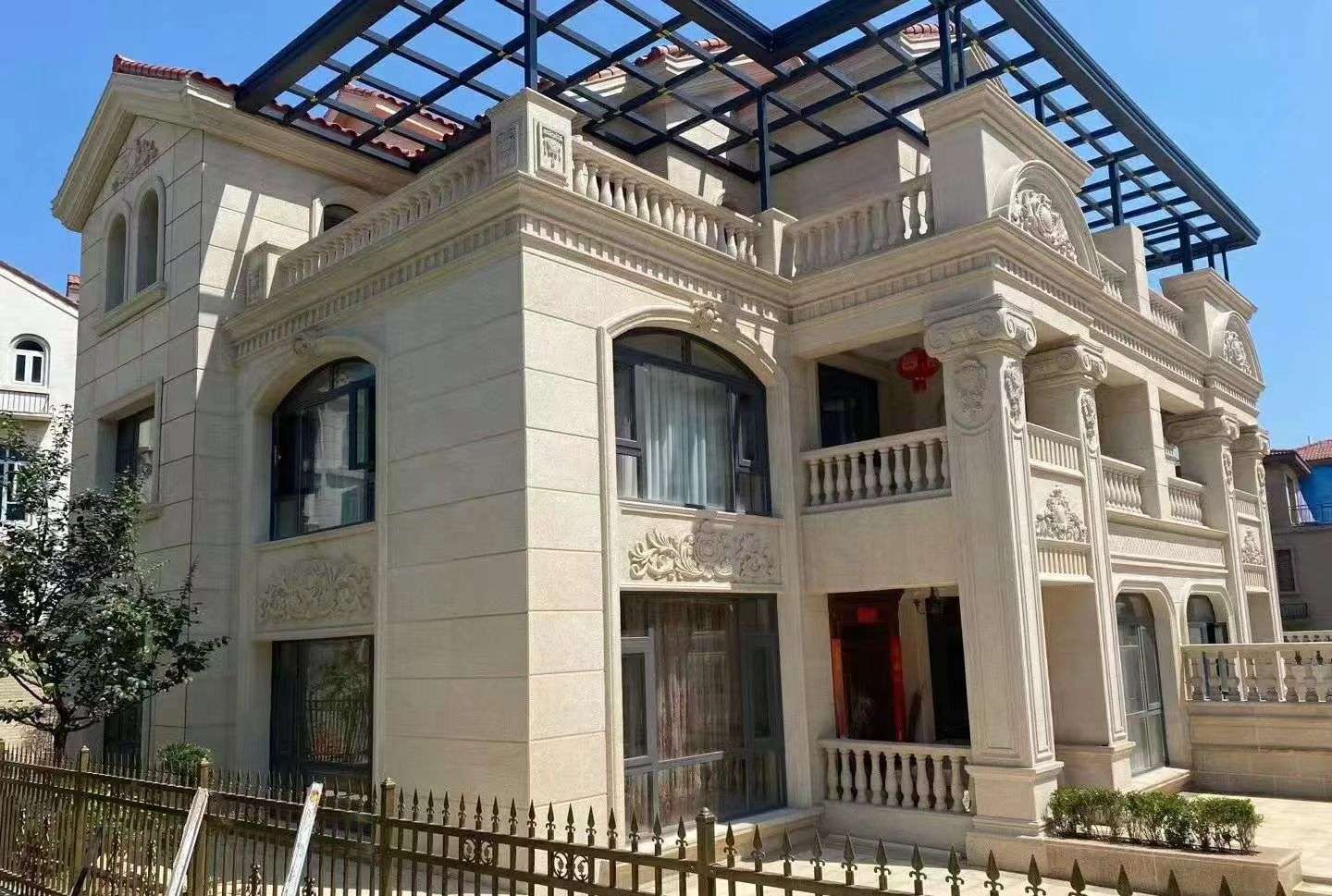 铜川 黄金麻花岗岩荔枝面别墅外墙干挂