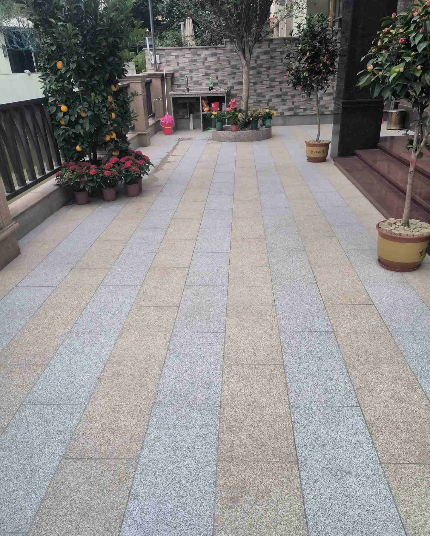 铜川 黄金麻白麻荔枝面庭院铺装展示