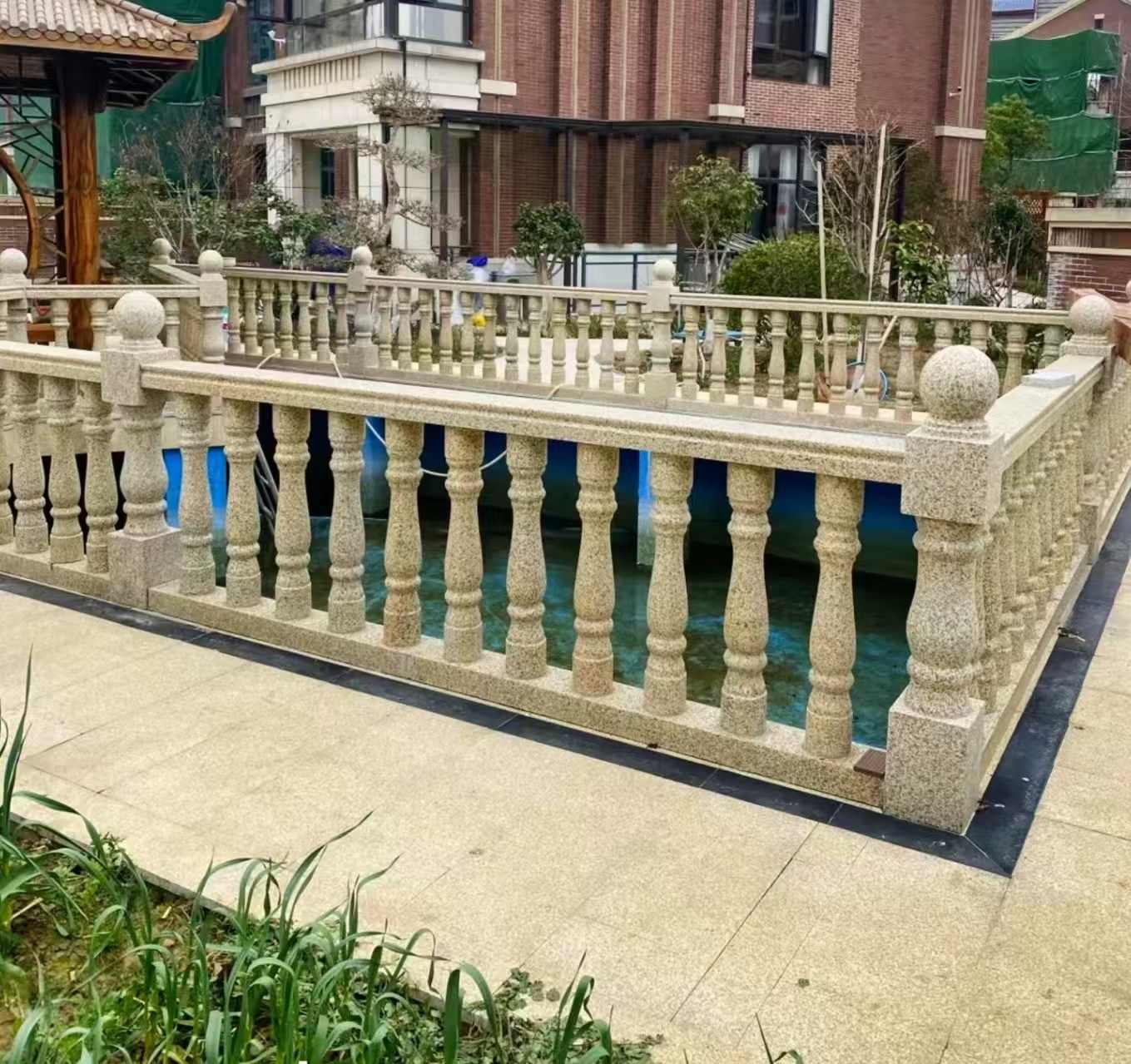 铜川黄金麻花岗岩石材栏杆，扶手，将军柱，花瓶柱