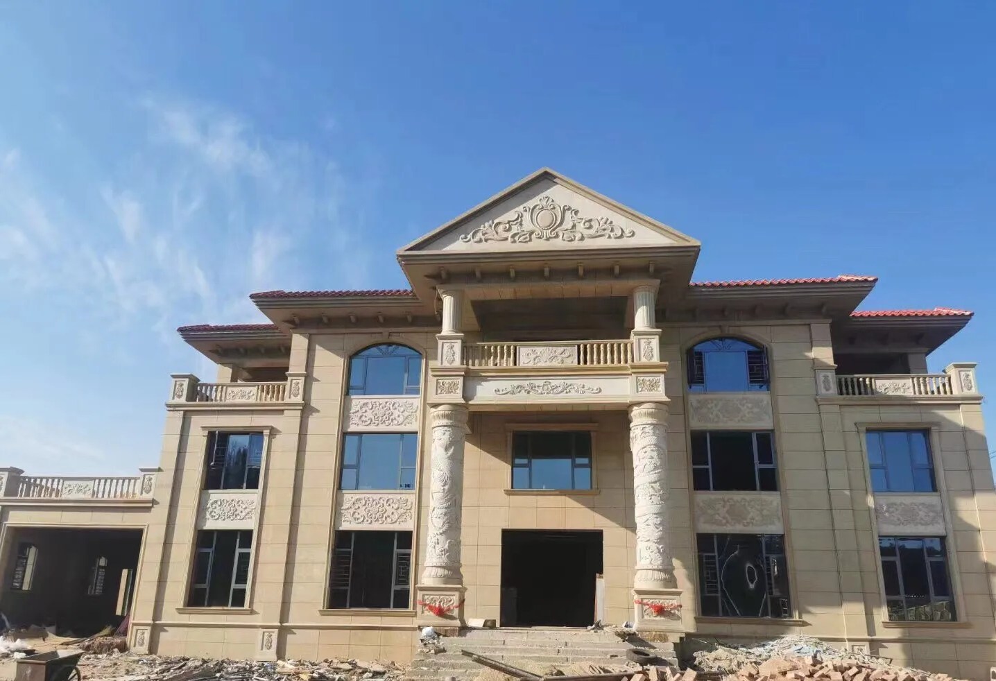 铜川 黄金麻花岗岩别墅外墙干挂